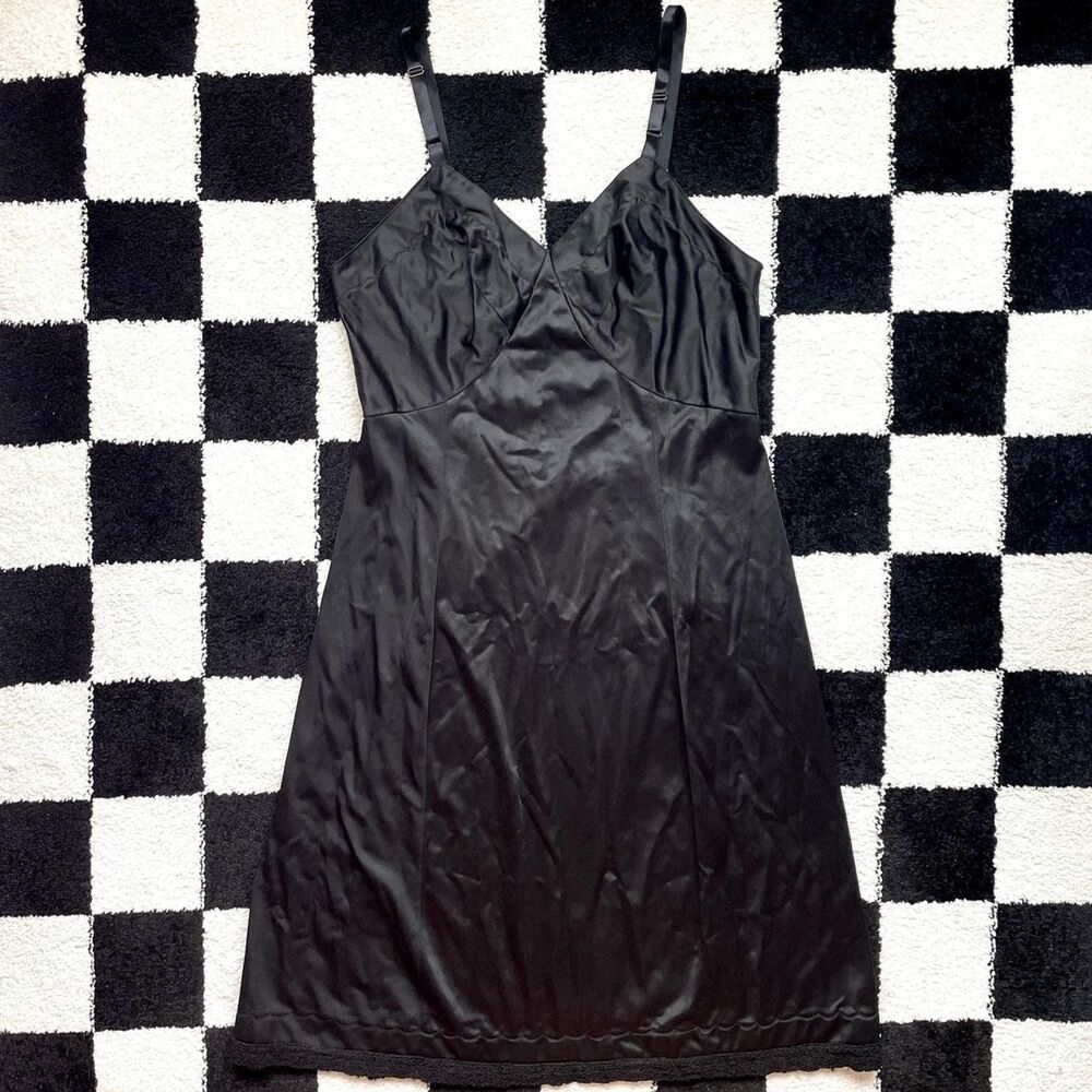 Vintage 60s Sears Black Slip Dress